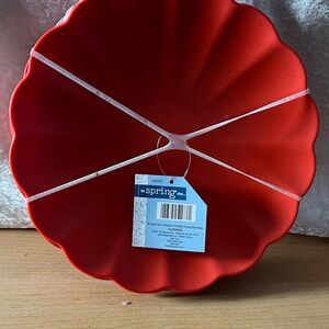 Red Scalloped Serving Bowl